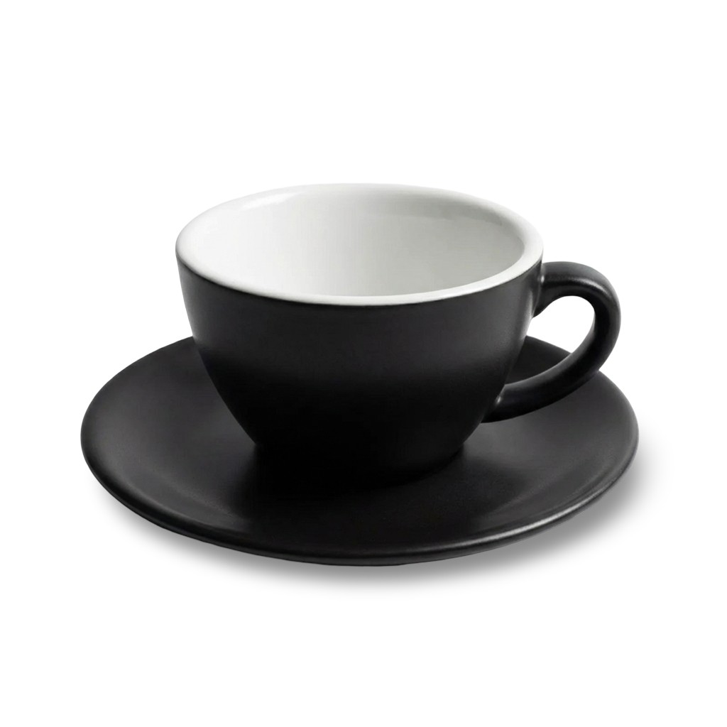 Nero lungo kop en schotel mat zwart 15 cl