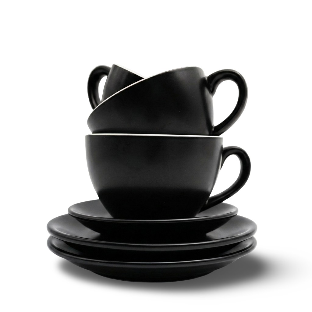 Nero espresso kop en schotel mat zwart 7,5 cl - Afbeelding 3