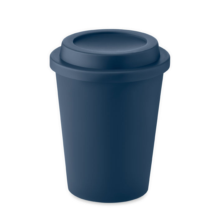 Dubbelwandige PP koffiebeker 30 cl. blauw