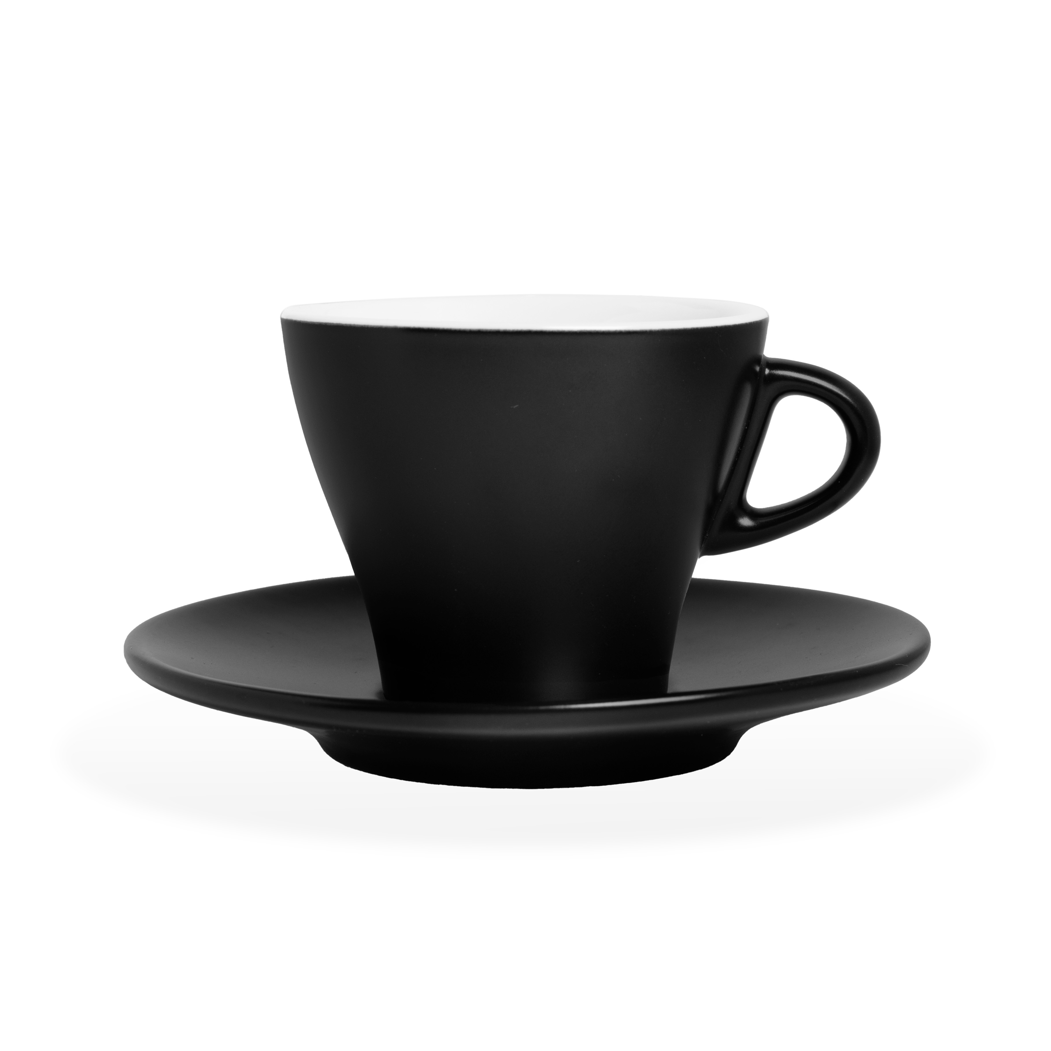 Gardenia Koffie kop en schotel mat zwart 17 cl.