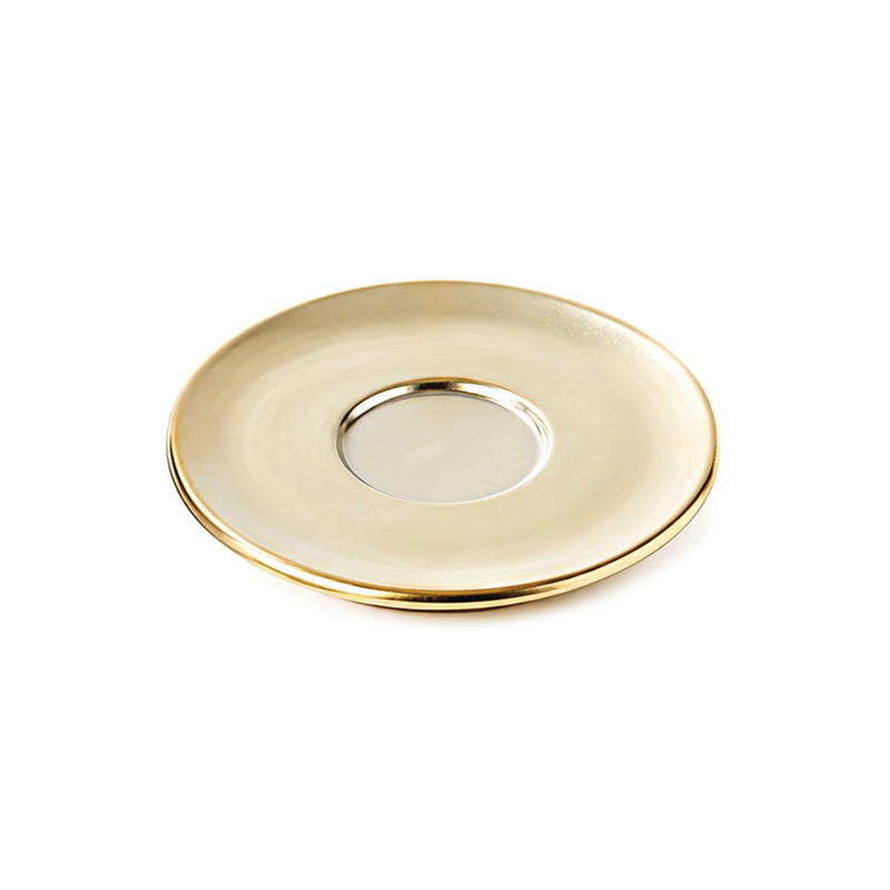 Gouden cappuccino schotel Lux 15 cm