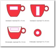 werktekening Bola Espresso Kop rood-roomwit 8 cl.